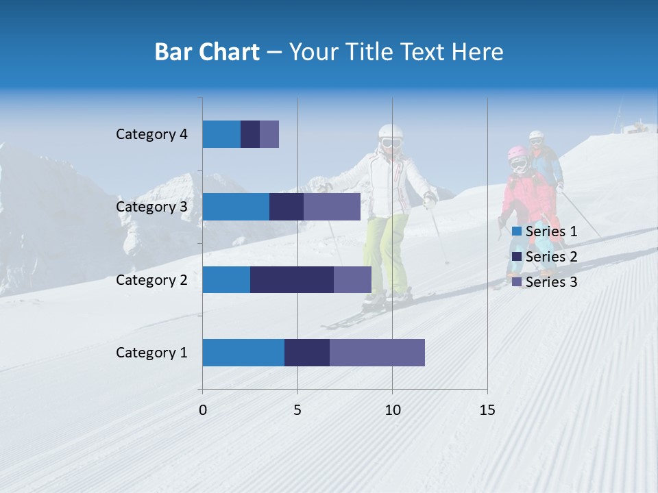 A Group Of People Riding Skis Down A Snow Covered Slope PowerPoint Template