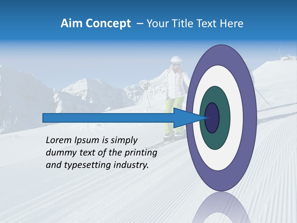A Group Of People Riding Skis Down A Snow Covered Slope PowerPoint Template