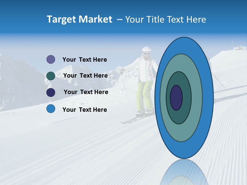 A Group Of People Riding Skis Down A Snow Covered Slope PowerPoint Template