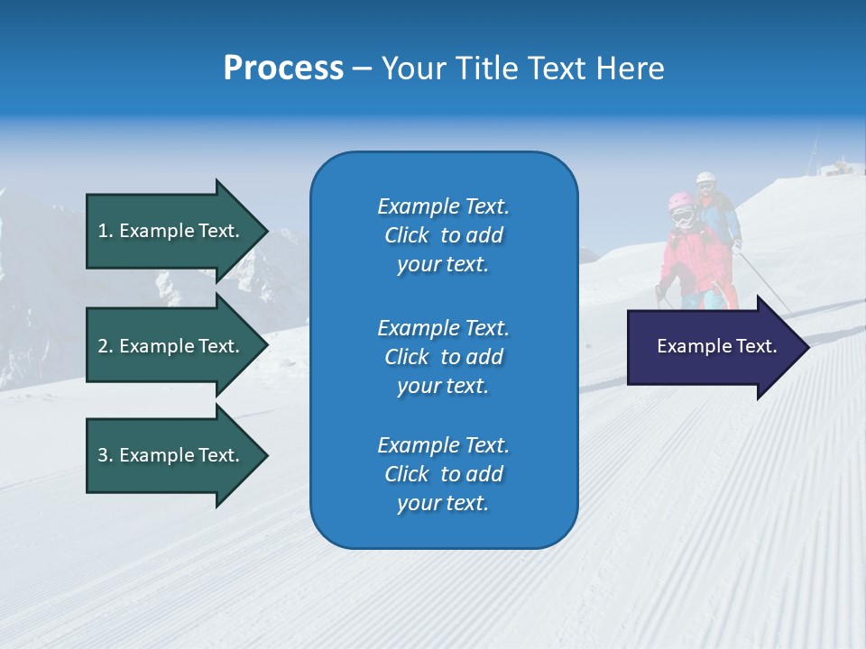 A Group Of People Riding Skis Down A Snow Covered Slope PowerPoint Template