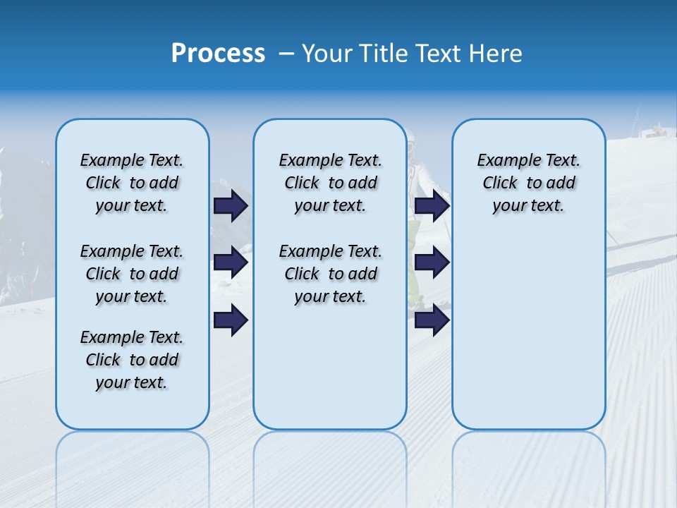 A Group Of People Riding Skis Down A Snow Covered Slope PowerPoint Template