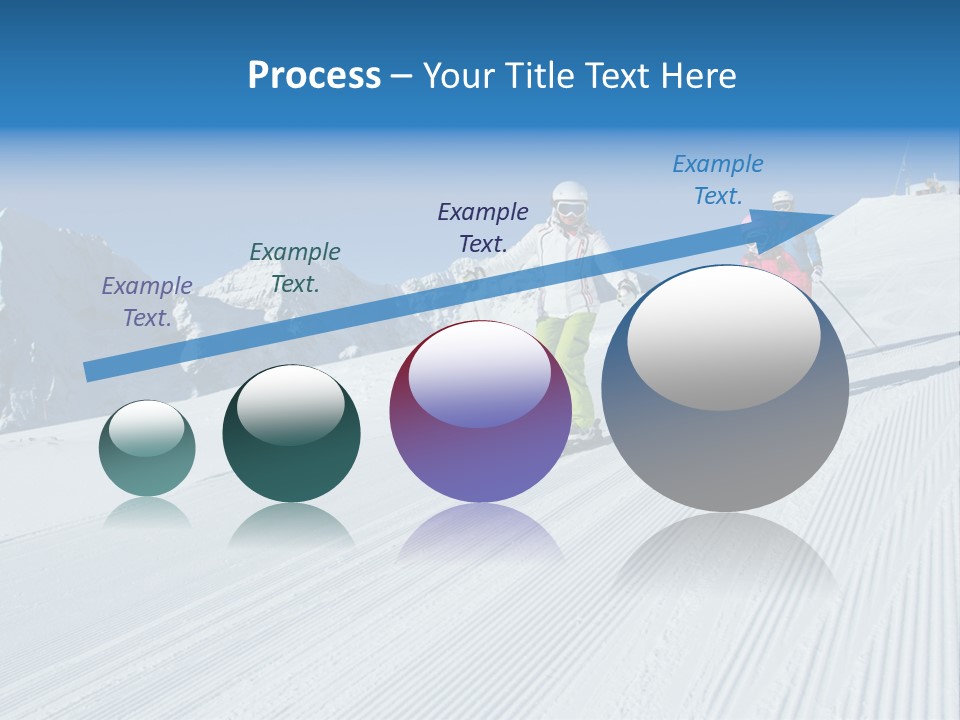 A Group Of People Riding Skis Down A Snow Covered Slope PowerPoint Template