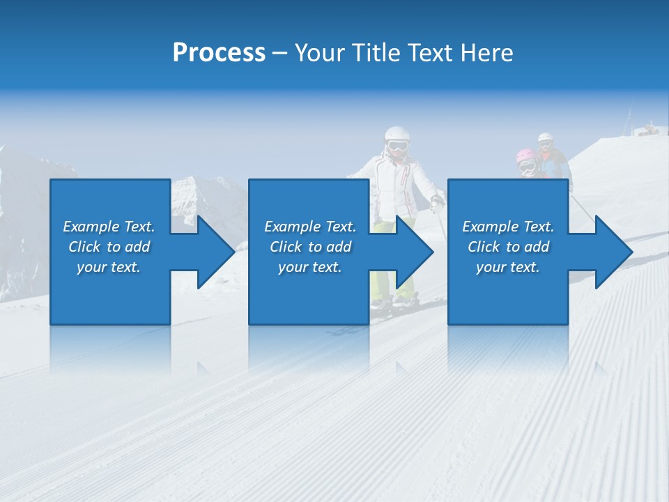 A Group Of People Riding Skis Down A Snow Covered Slope PowerPoint Template