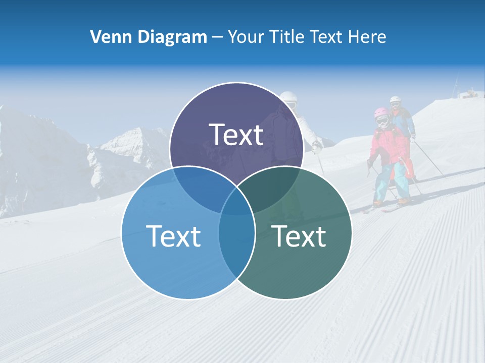 A Group Of People Riding Skis Down A Snow Covered Slope PowerPoint Template