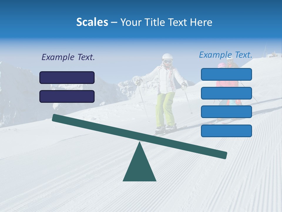A Group Of People Riding Skis Down A Snow Covered Slope PowerPoint Template