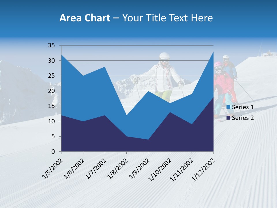 A Group Of People Riding Skis Down A Snow Covered Slope PowerPoint Template