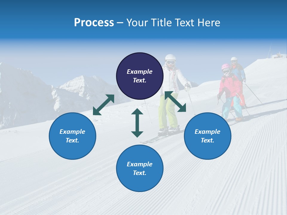 A Group Of People Riding Skis Down A Snow Covered Slope PowerPoint Template