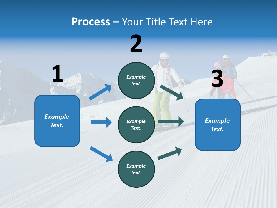 A Group Of People Riding Skis Down A Snow Covered Slope PowerPoint Template