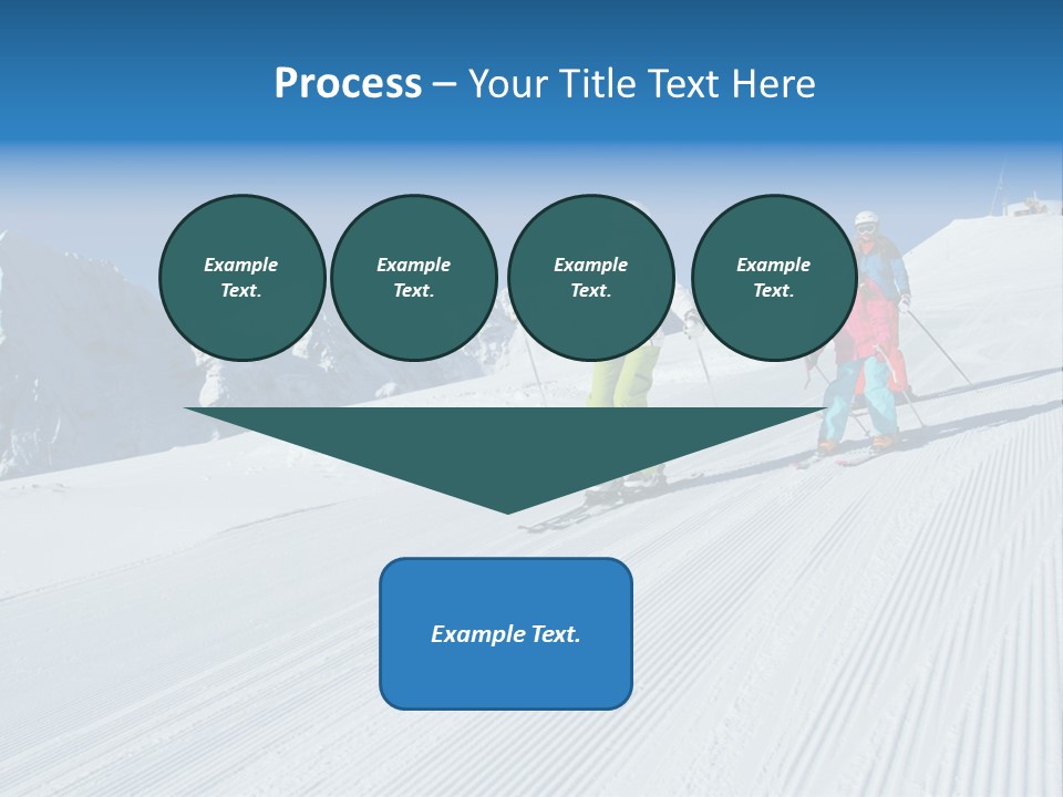 A Group Of People Riding Skis Down A Snow Covered Slope PowerPoint Template