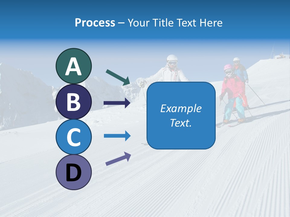 A Group Of People Riding Skis Down A Snow Covered Slope PowerPoint Template