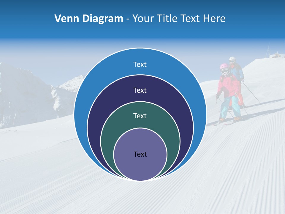 A Group Of People Riding Skis Down A Snow Covered Slope PowerPoint Template