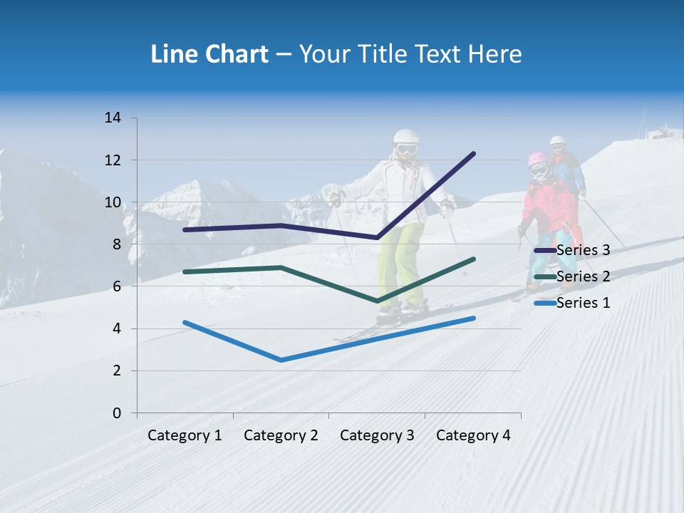 A Group Of People Riding Skis Down A Snow Covered Slope PowerPoint Template