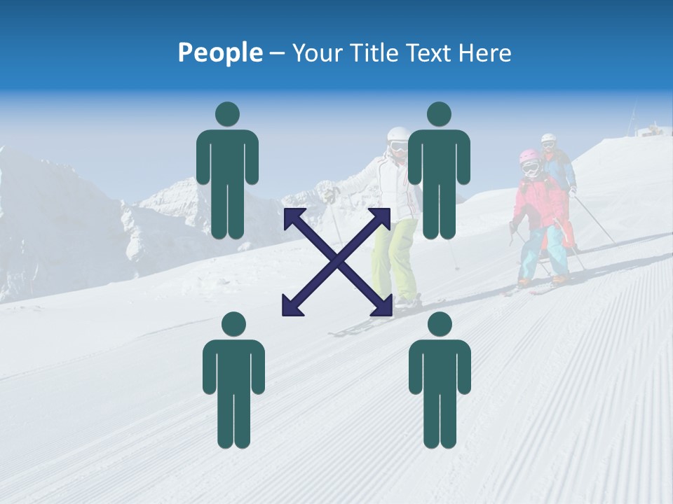 A Group Of People Riding Skis Down A Snow Covered Slope PowerPoint Template
