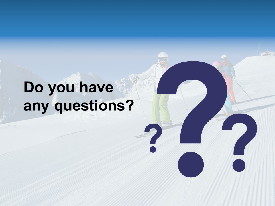 A Group Of People Riding Skis Down A Snow Covered Slope PowerPoint Template