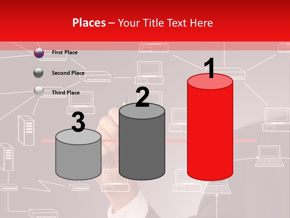 A Man Writing On A Screen With A Marker PowerPoint Template