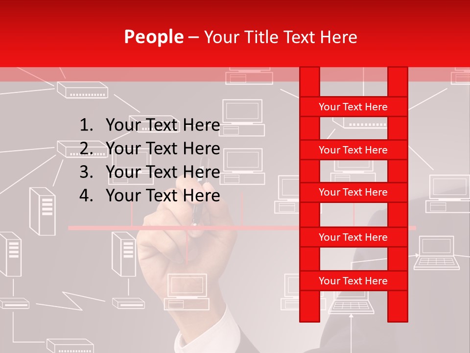 A Man Writing On A Screen With A Marker PowerPoint Template