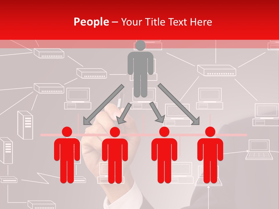 A Man Writing On A Screen With A Marker PowerPoint Template