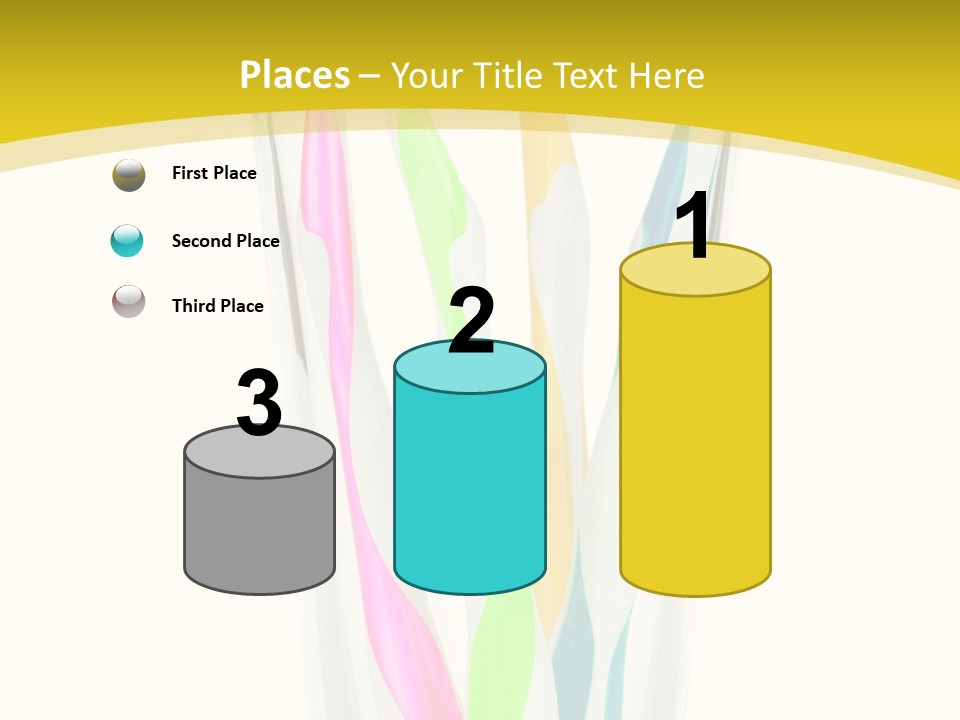 A Group Of Colorful Toothbrushes In A Glass Of Water PowerPoint Template