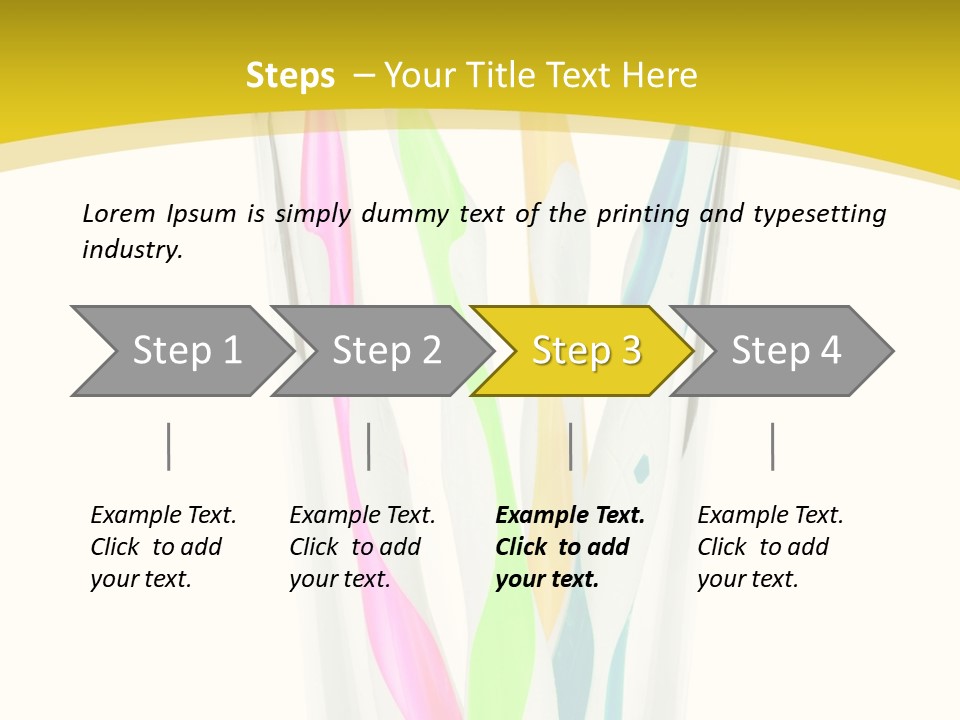 A Group Of Colorful Toothbrushes In A Glass Of Water PowerPoint Template