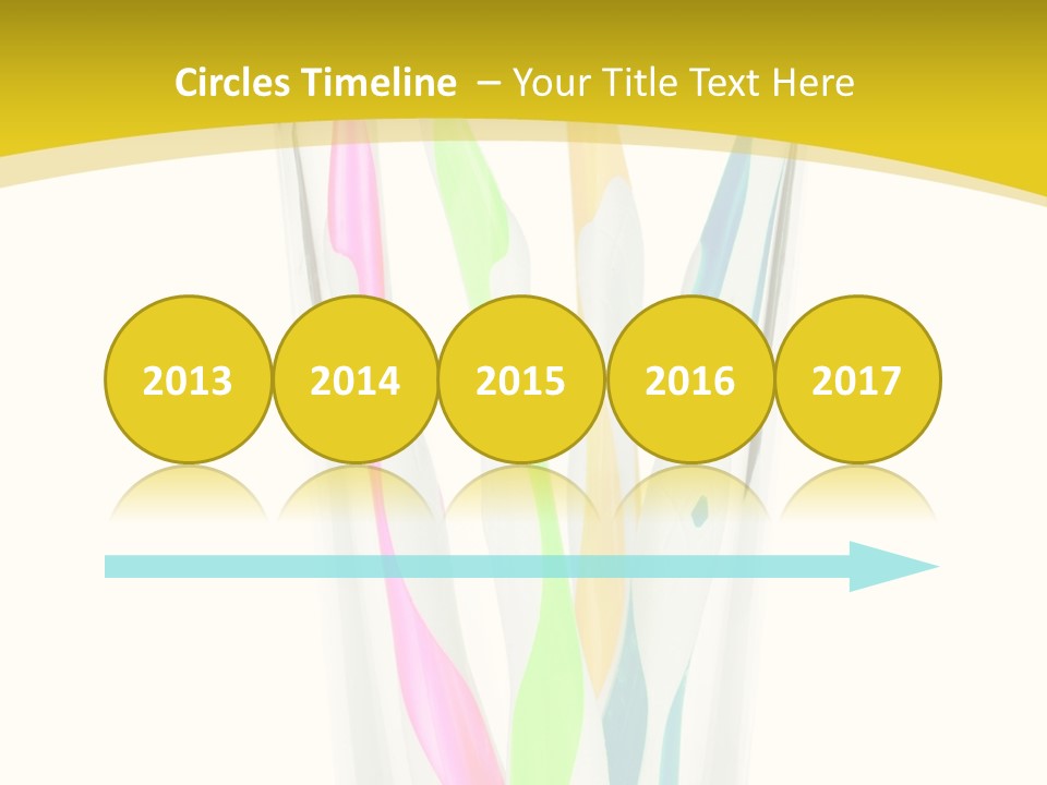 A Group Of Colorful Toothbrushes In A Glass Of Water PowerPoint Template