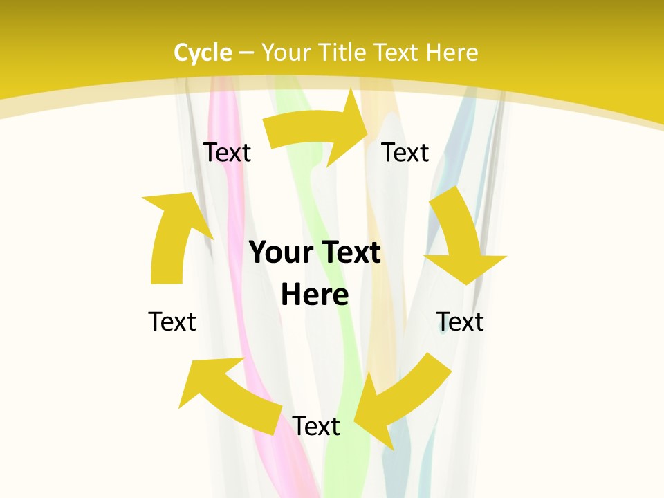 A Group Of Colorful Toothbrushes In A Glass Of Water PowerPoint Template