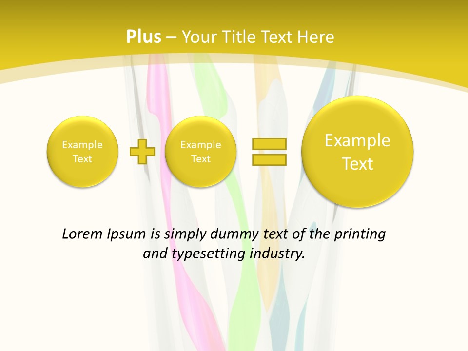 A Group Of Colorful Toothbrushes In A Glass Of Water PowerPoint Template