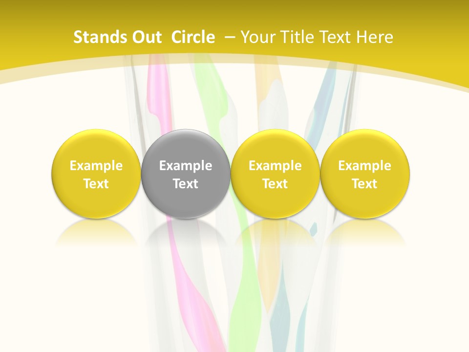 A Group Of Colorful Toothbrushes In A Glass Of Water PowerPoint Template