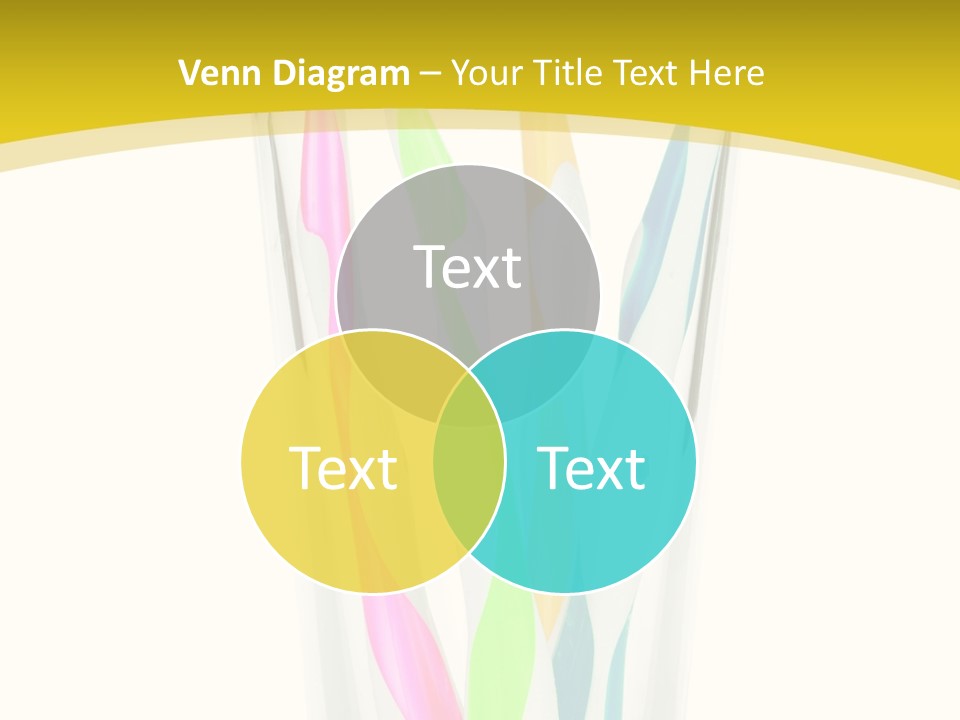 A Group Of Colorful Toothbrushes In A Glass Of Water PowerPoint Template