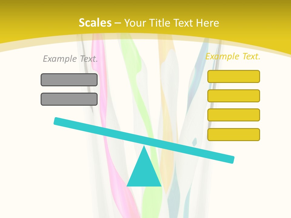 A Group Of Colorful Toothbrushes In A Glass Of Water PowerPoint Template