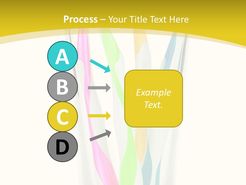 A Group Of Colorful Toothbrushes In A Glass Of Water PowerPoint Template