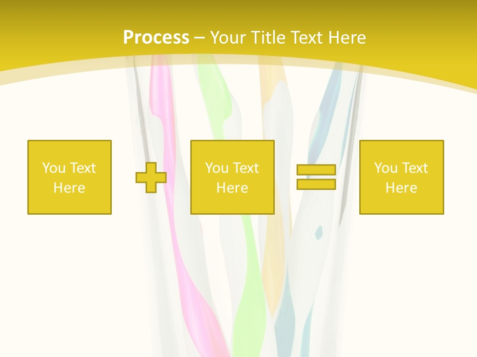 A Group Of Colorful Toothbrushes In A Glass Of Water PowerPoint Template