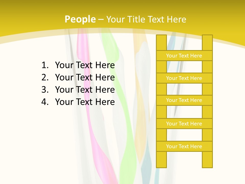 A Group Of Colorful Toothbrushes In A Glass Of Water PowerPoint Template