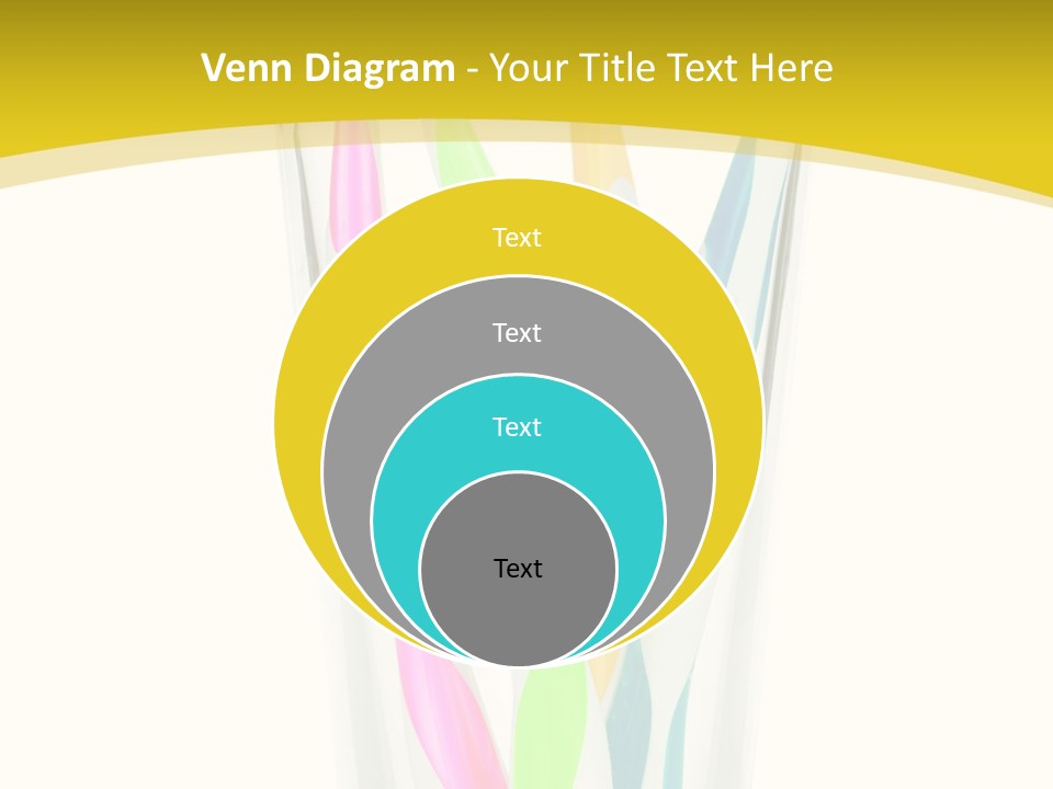 A Group Of Colorful Toothbrushes In A Glass Of Water PowerPoint Template