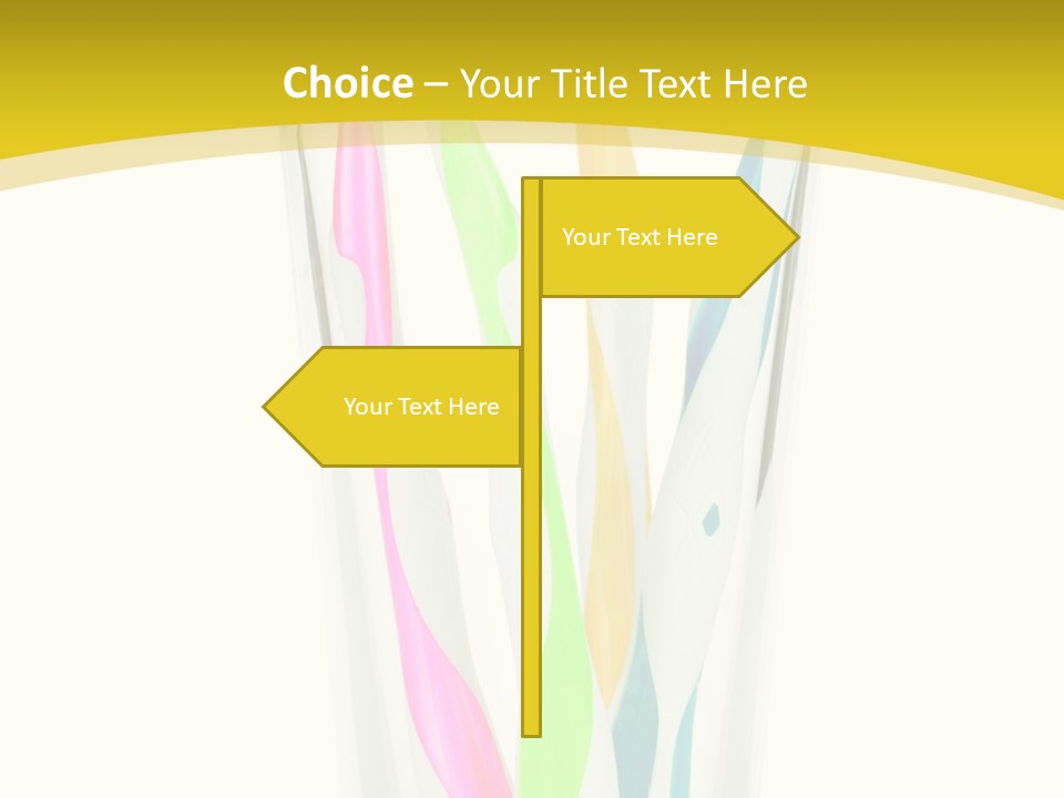 A Group Of Colorful Toothbrushes In A Glass Of Water PowerPoint Template