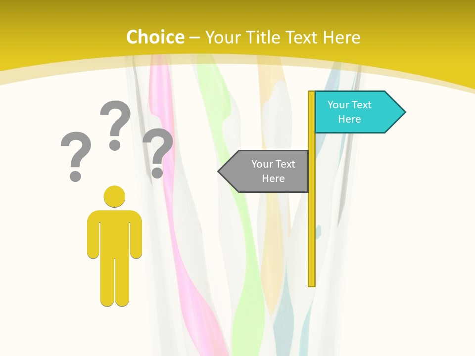 A Group Of Colorful Toothbrushes In A Glass Of Water PowerPoint Template