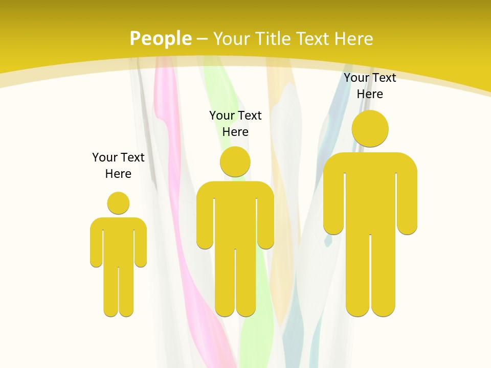 A Group Of Colorful Toothbrushes In A Glass Of Water PowerPoint Template