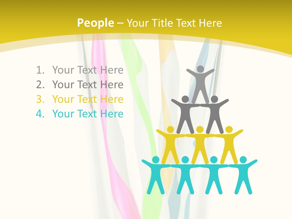 A Group Of Colorful Toothbrushes In A Glass Of Water PowerPoint Template