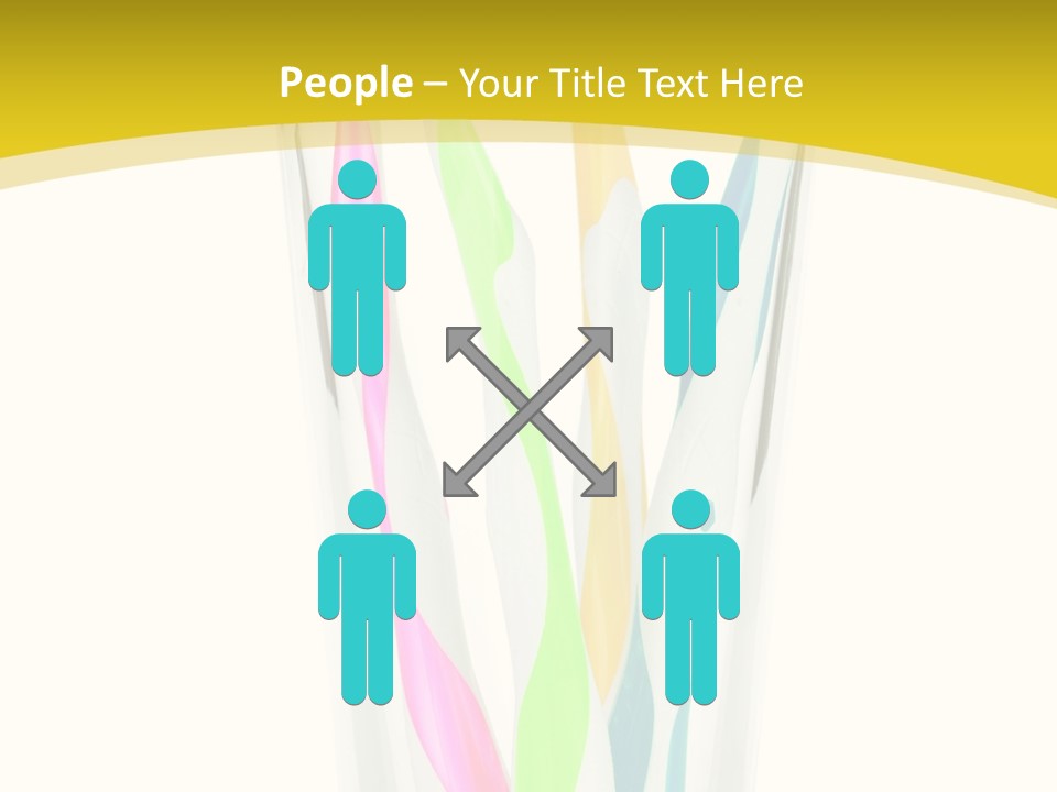 A Group Of Colorful Toothbrushes In A Glass Of Water PowerPoint Template