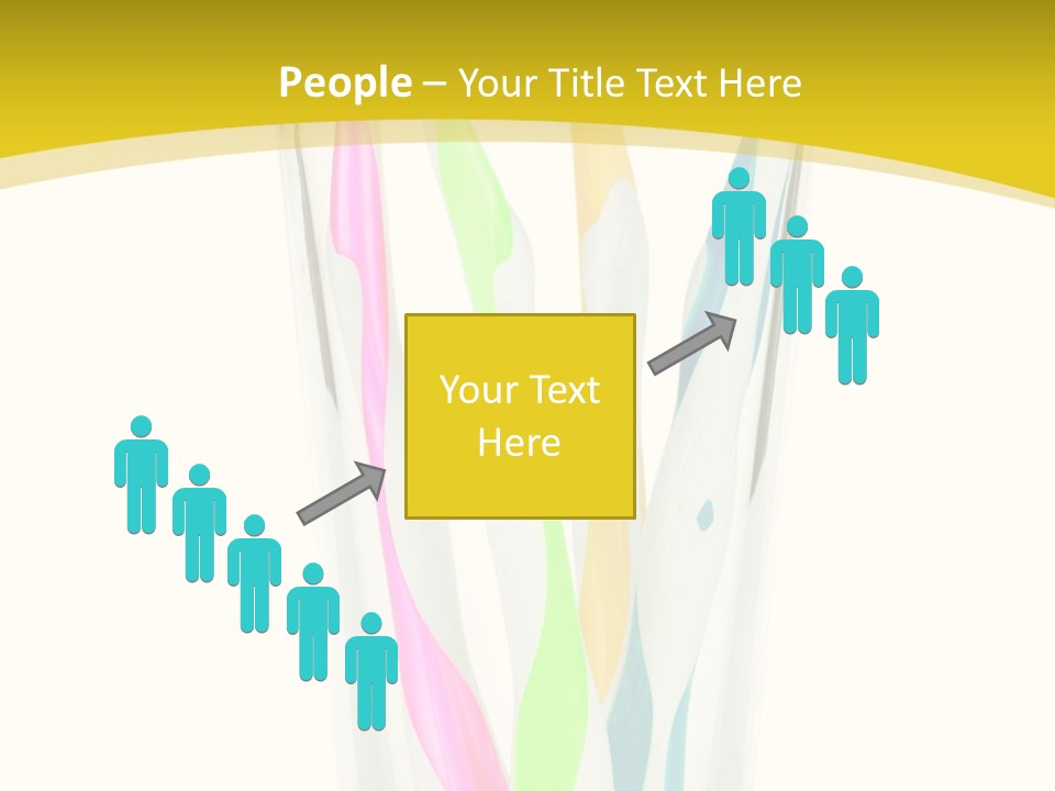 A Group Of Colorful Toothbrushes In A Glass Of Water PowerPoint Template