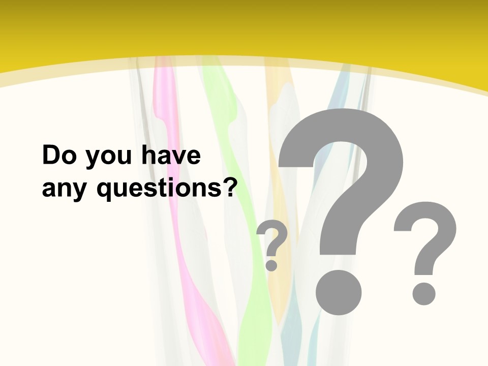 A Group Of Colorful Toothbrushes In A Glass Of Water PowerPoint Template