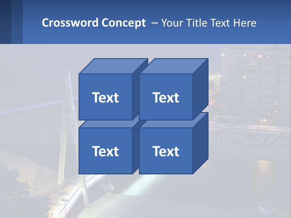 A Bridge Over A Body Of Water At Night PowerPoint Template