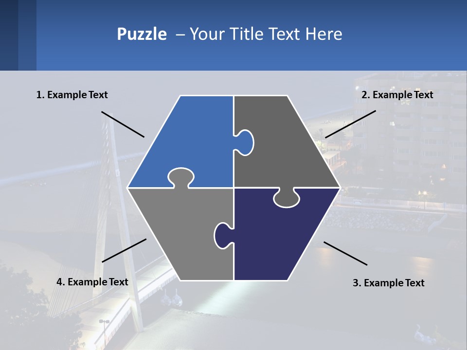 A Bridge Over A Body Of Water At Night PowerPoint Template