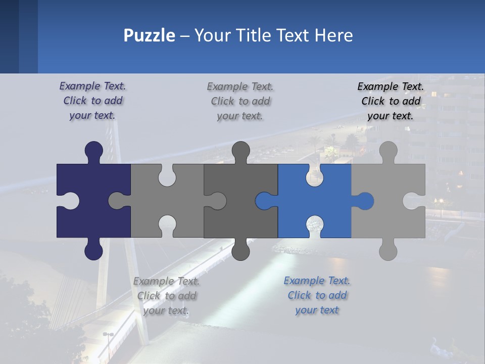 A Bridge Over A Body Of Water At Night PowerPoint Template