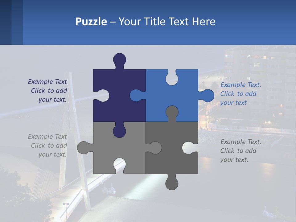 A Bridge Over A Body Of Water At Night PowerPoint Template