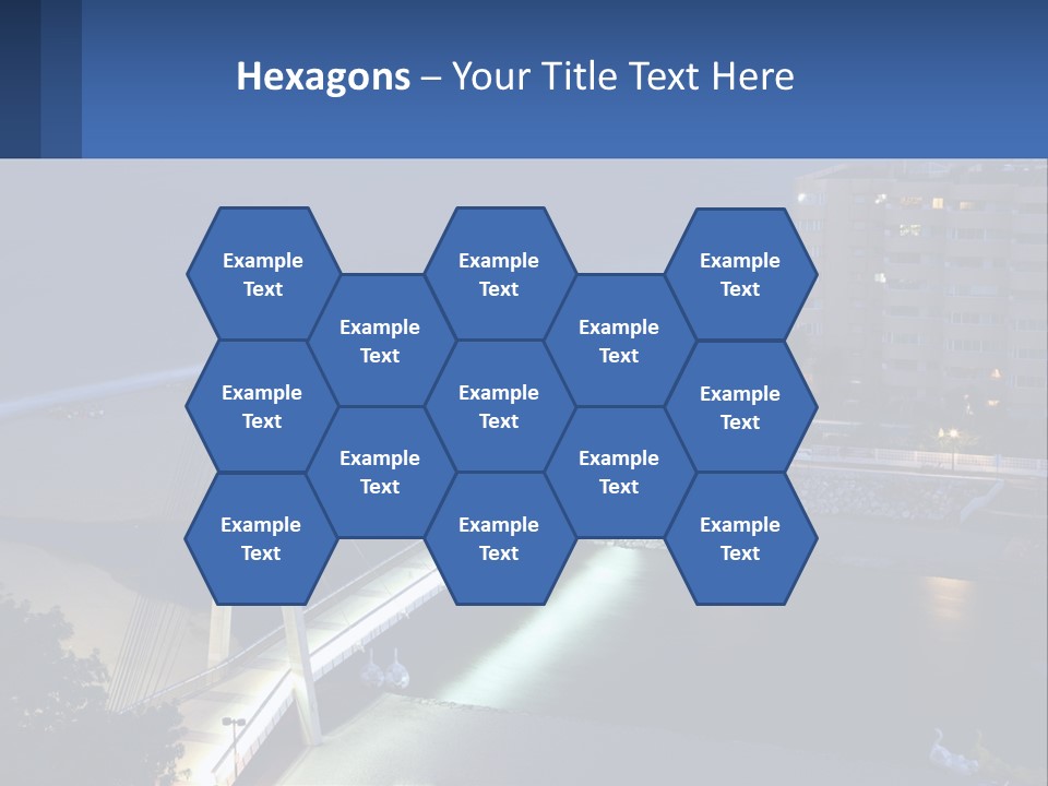 A Bridge Over A Body Of Water At Night PowerPoint Template