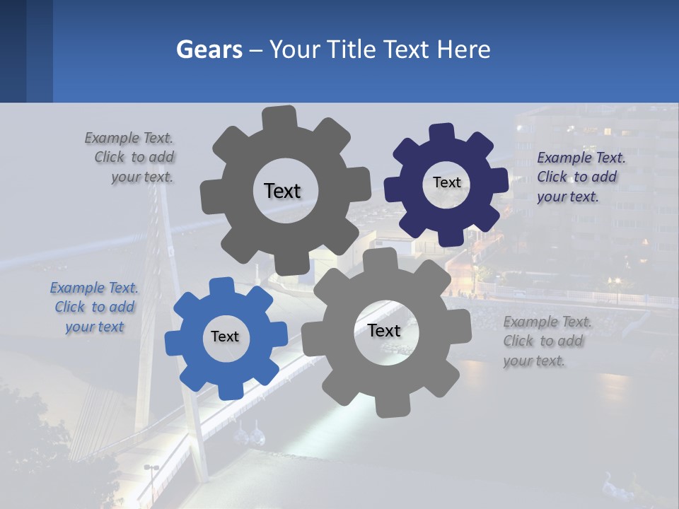 A Bridge Over A Body Of Water At Night PowerPoint Template