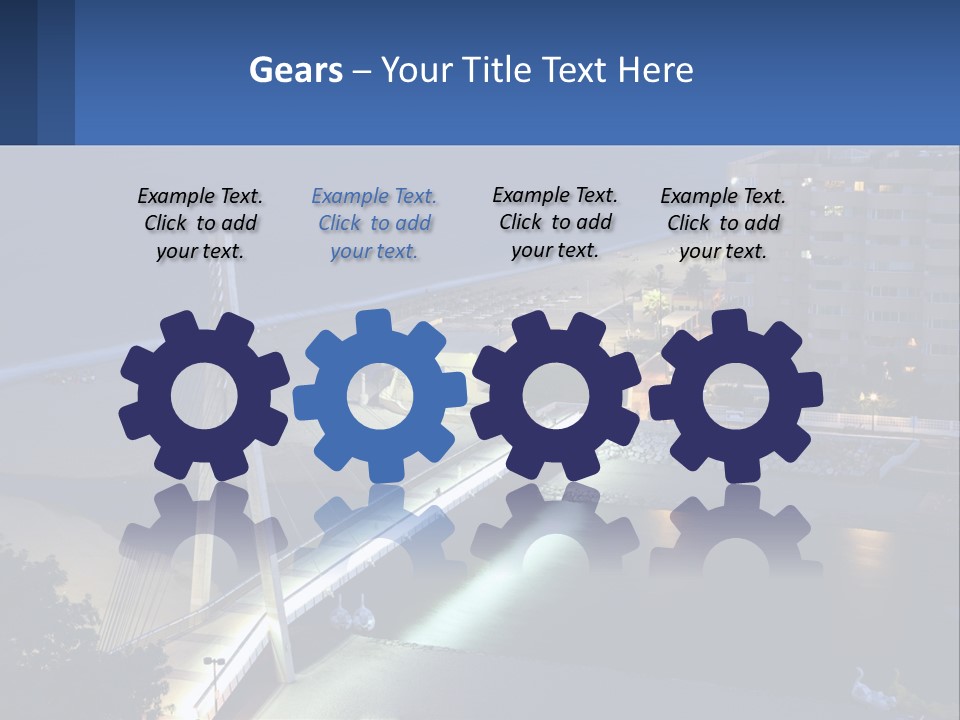 A Bridge Over A Body Of Water At Night PowerPoint Template