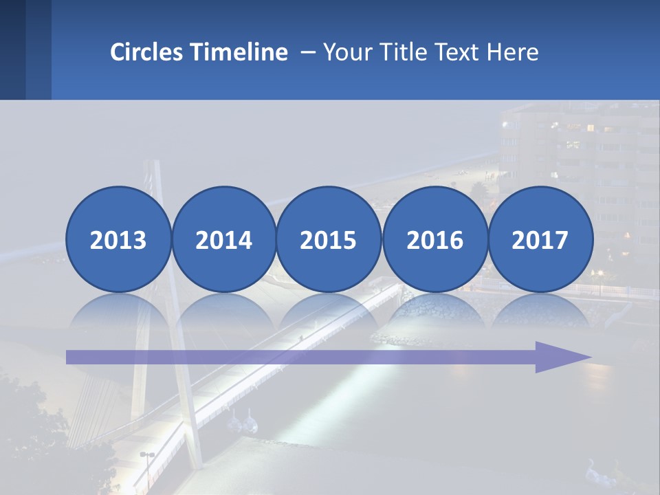 A Bridge Over A Body Of Water At Night PowerPoint Template