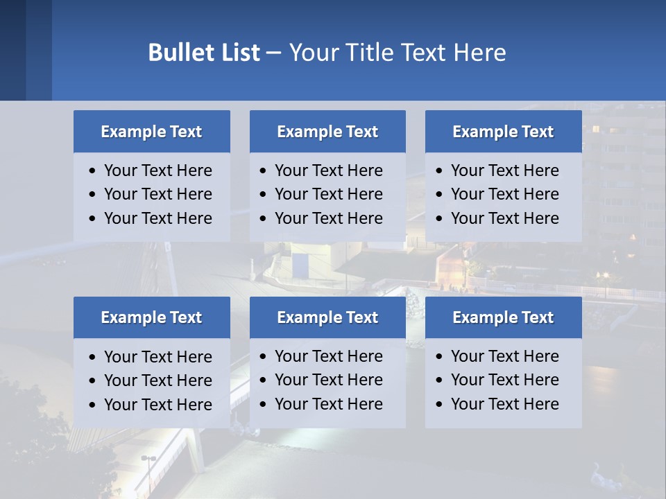 A Bridge Over A Body Of Water At Night PowerPoint Template