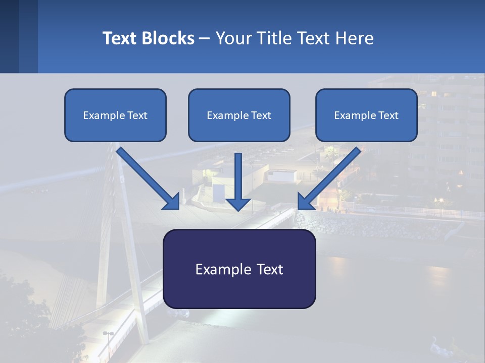 A Bridge Over A Body Of Water At Night PowerPoint Template